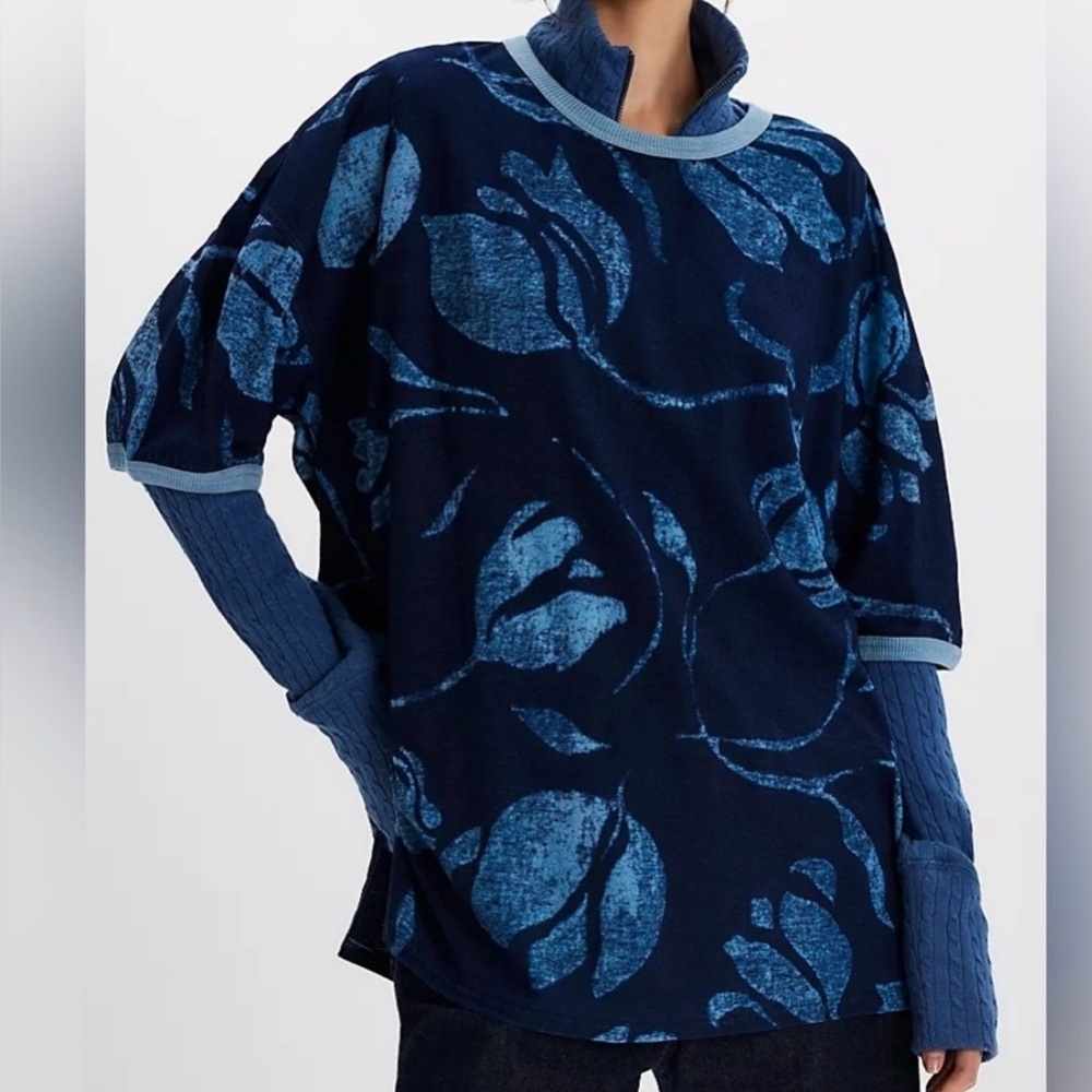 We The Free Thistle in Time Tunic Tee in Medium Indigo Combo